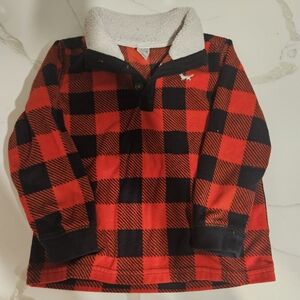 5/$40 Kids Red and Black Plaid Fleece Pullover